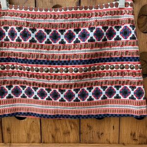 Forever 21 Red, Blue & White beaded Patterned Mini Skirt
